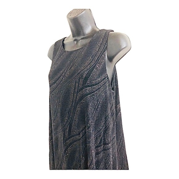 Nine West Beautiful black‎ sequin slinky sleeveless swing tent dress size 10 new - Picture 5 of 16